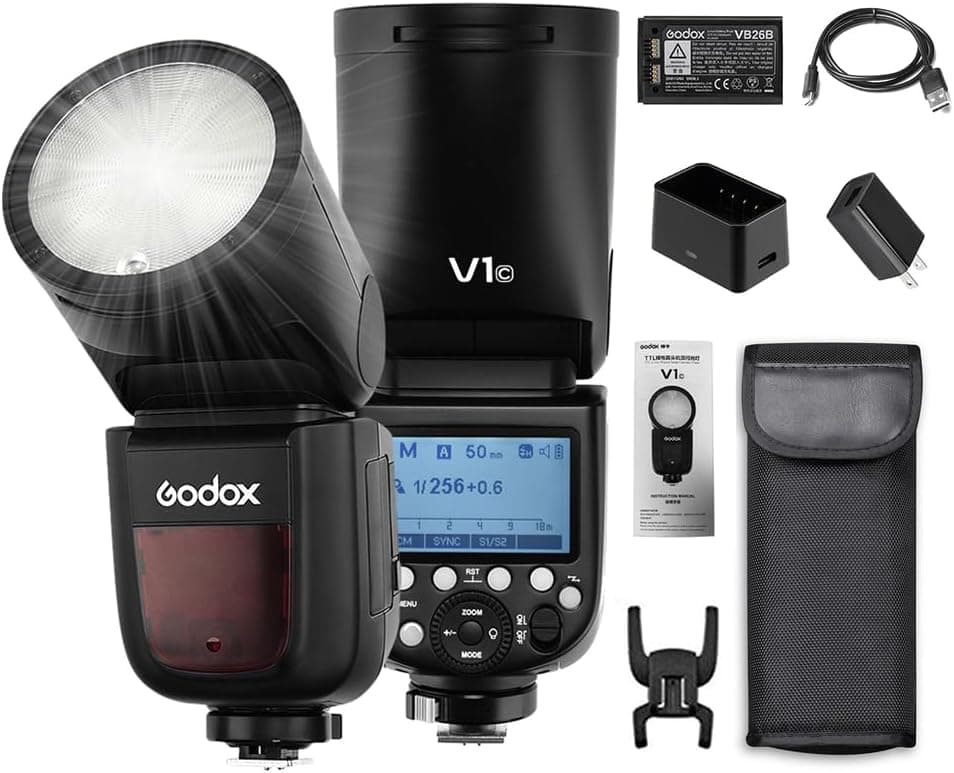 Flash Godox V1 de cabezal redondo
